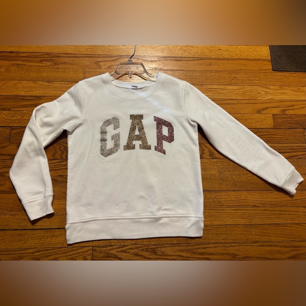 GAP White Sweatshirt with Glitter Logo